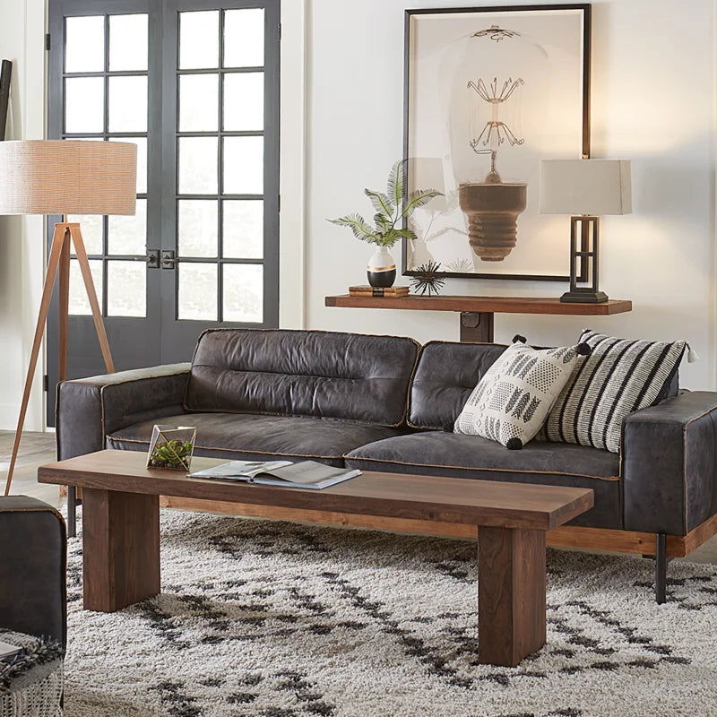 Metal & Synthetic Leather Arm Sofa Brown - Furnishiaa -  -